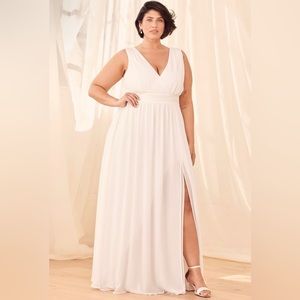 Thoughts of Hue White Splice Maxi Dress